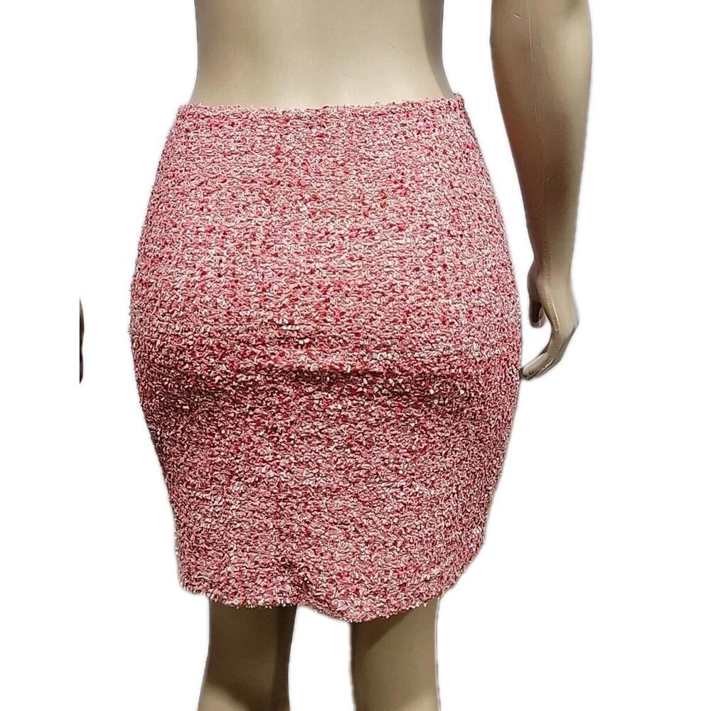 ST. JOHN COUTURE Black Label PINK Gray Eyelash Tweed Sz 4 Jacket  & Skirt #C7 - Picture 14 of 16